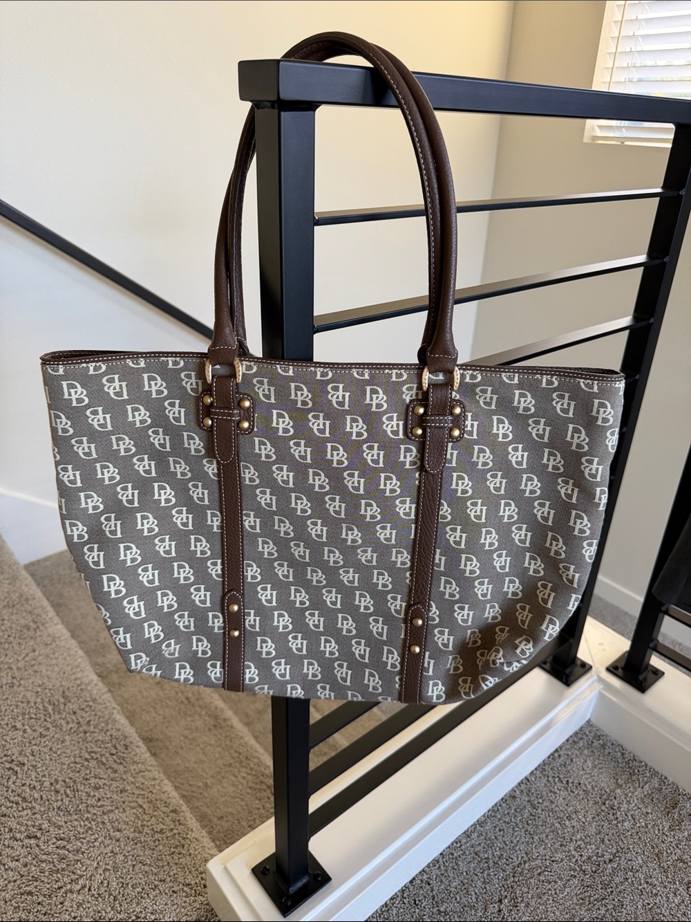 Y2K Dooney & Bourke Signature Monogram Tote Bag